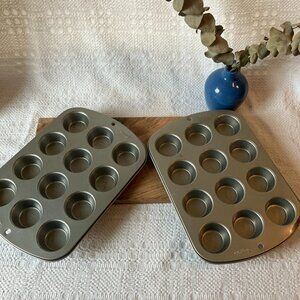 Two (2) Wilton 12 Muffin Mini Muffin Tins Pans